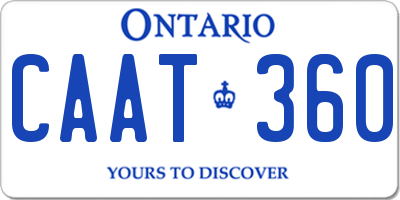 ON license plate CAAT360