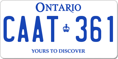 ON license plate CAAT361