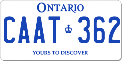 ON license plate CAAT362