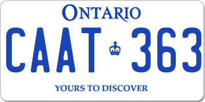 ON license plate CAAT363