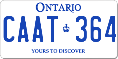 ON license plate CAAT364