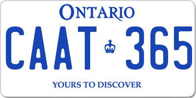 ON license plate CAAT365