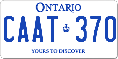 ON license plate CAAT370