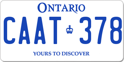 ON license plate CAAT378