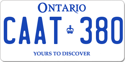 ON license plate CAAT380