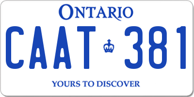 ON license plate CAAT381