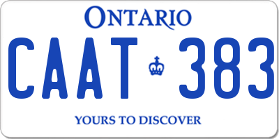 ON license plate CAAT383