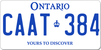 ON license plate CAAT384