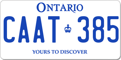 ON license plate CAAT385