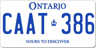 ON license plate CAAT386