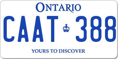 ON license plate CAAT388