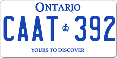 ON license plate CAAT392