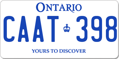 ON license plate CAAT398