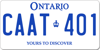 ON license plate CAAT401