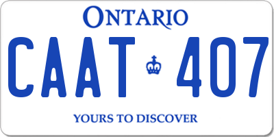 ON license plate CAAT407