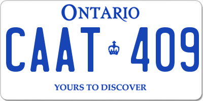 ON license plate CAAT409