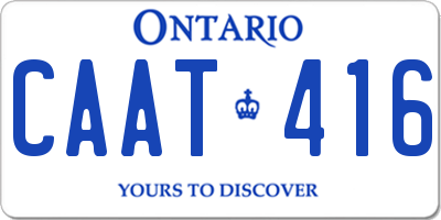 ON license plate CAAT416