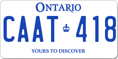 ON license plate CAAT418