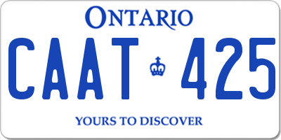 ON license plate CAAT425