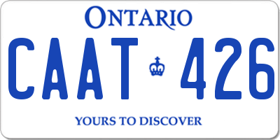 ON license plate CAAT426