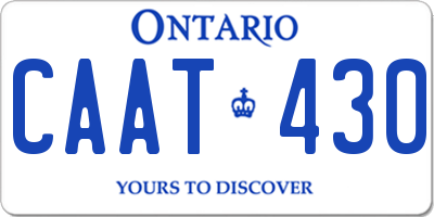 ON license plate CAAT430