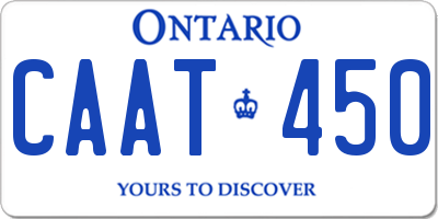 ON license plate CAAT450