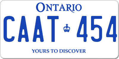 ON license plate CAAT454