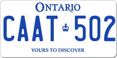 ON license plate CAAT502