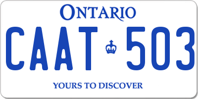 ON license plate CAAT503