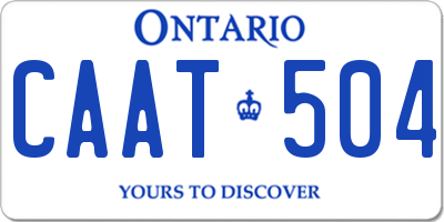 ON license plate CAAT504