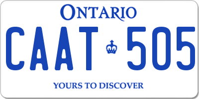 ON license plate CAAT505