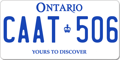 ON license plate CAAT506