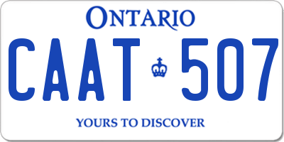 ON license plate CAAT507