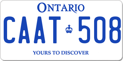 ON license plate CAAT508