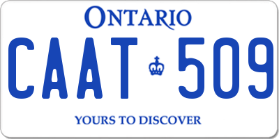 ON license plate CAAT509