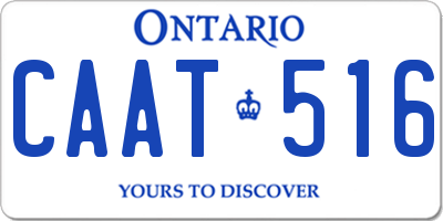 ON license plate CAAT516