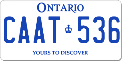 ON license plate CAAT536