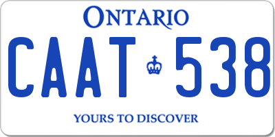 ON license plate CAAT538