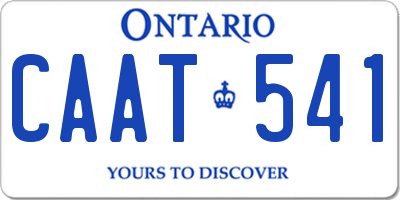 ON license plate CAAT541