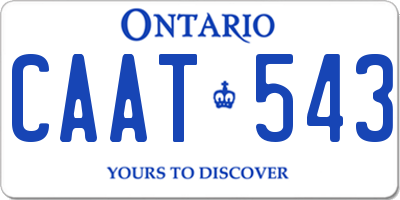 ON license plate CAAT543