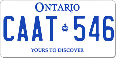 ON license plate CAAT546