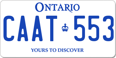 ON license plate CAAT553