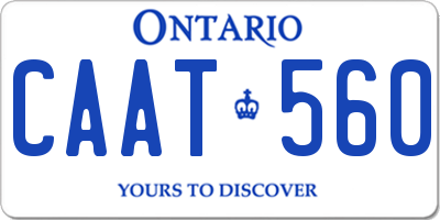 ON license plate CAAT560