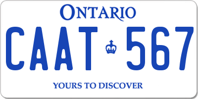 ON license plate CAAT567