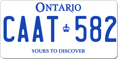 ON license plate CAAT582