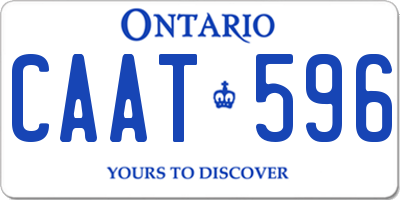 ON license plate CAAT596