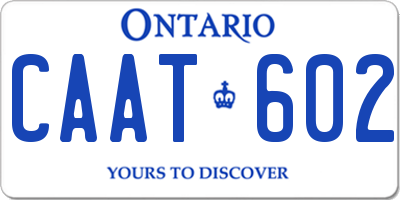 ON license plate CAAT602