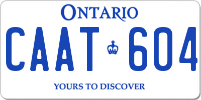 ON license plate CAAT604