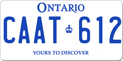 ON license plate CAAT612