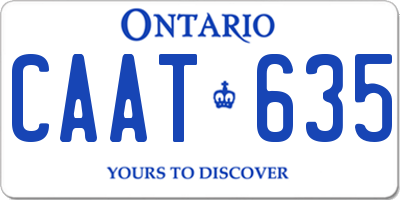 ON license plate CAAT635